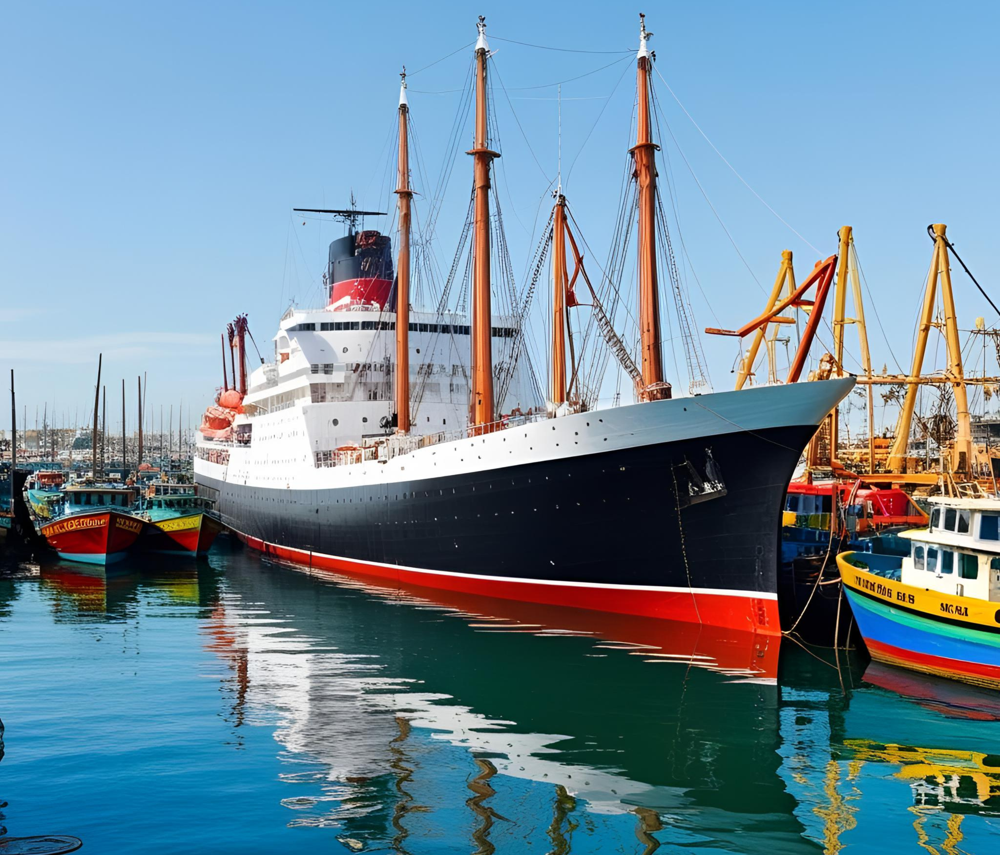 The ship, which measures 297 feet (91m) in length and 40 feet (12m) in width.